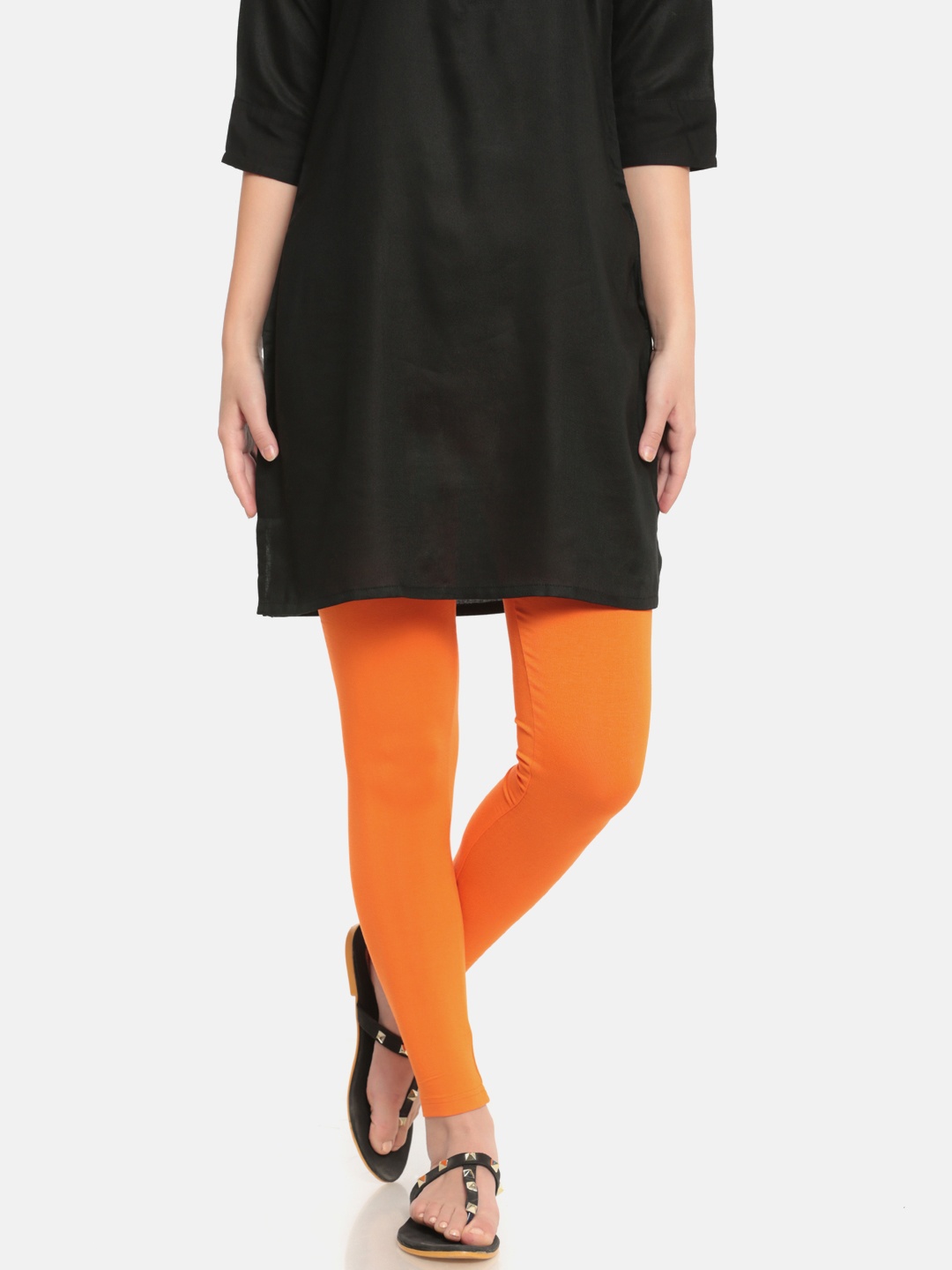 

De Moza Women Orange Ankle-Length Leggings