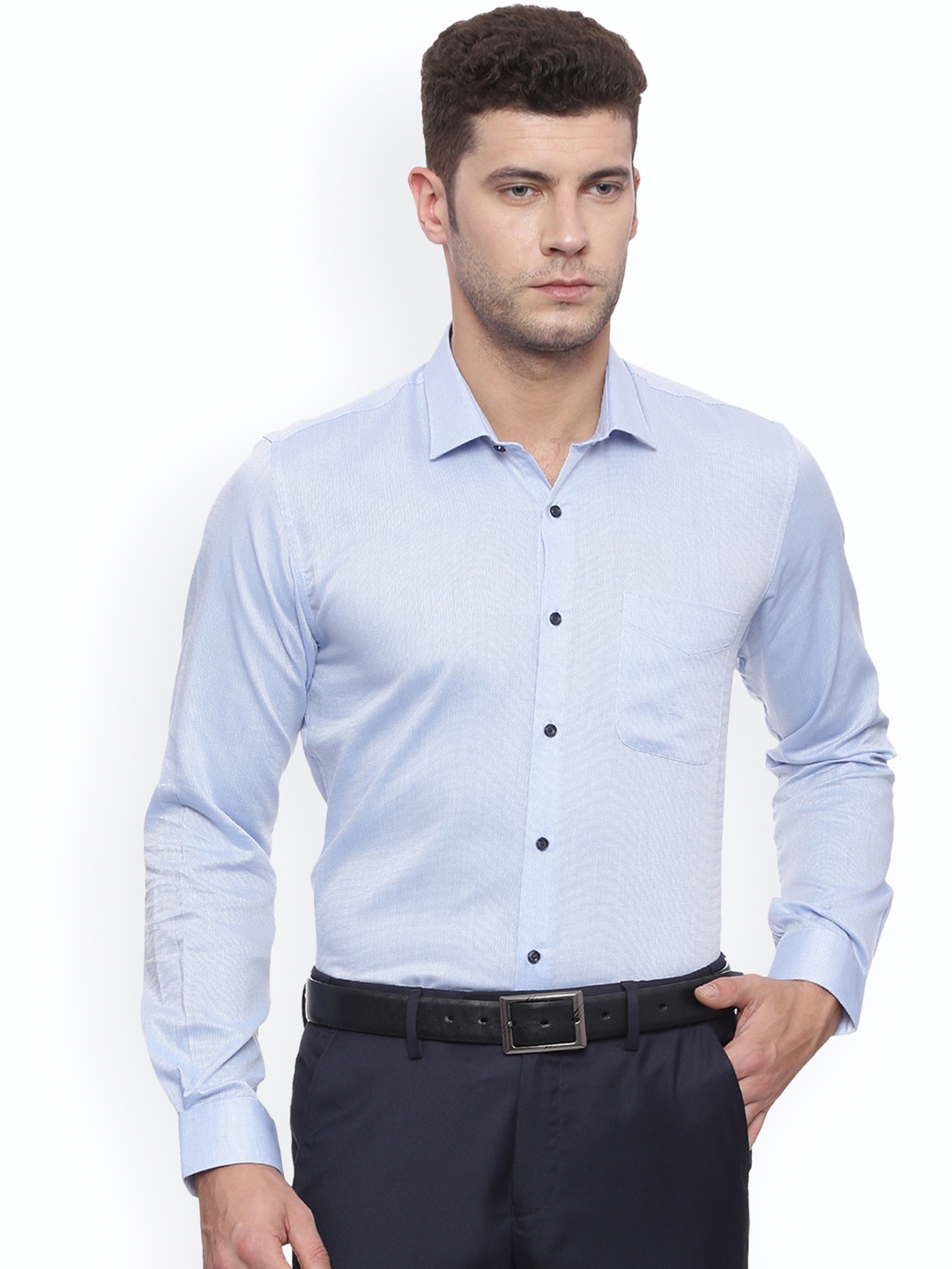 

Peter England Men Blue Slim Fit Printed Formal Shirt