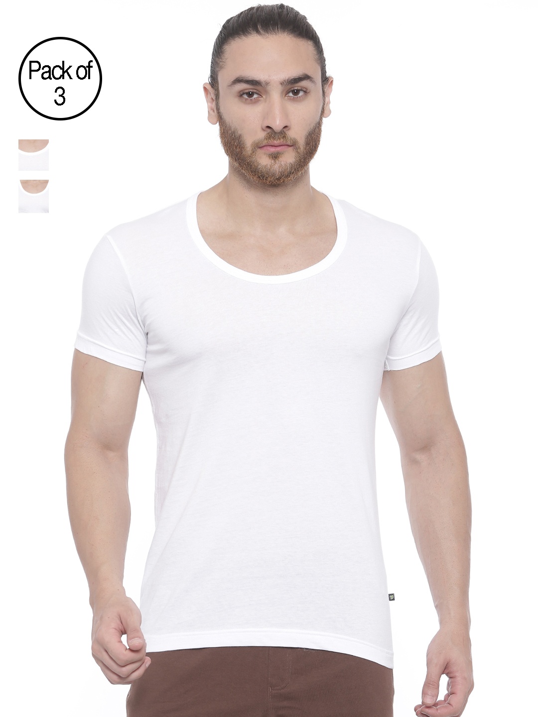 

Bitz Men Pack of 3 White Organic Cotton Vests EHSV001