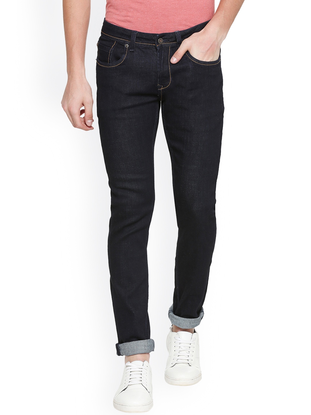 

Peter England Casuals Men Navy Blue Skinny Fit Mid-Rise Clean Look Stretchable Jeans