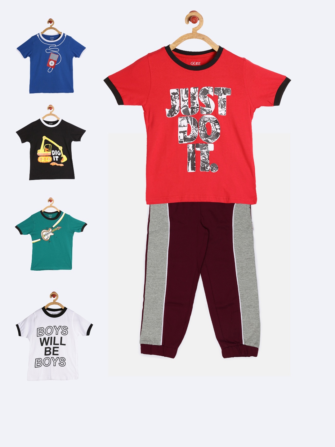 

GKIDZ Girls Multicoloured Printed T-shirt with Joggers, Multi