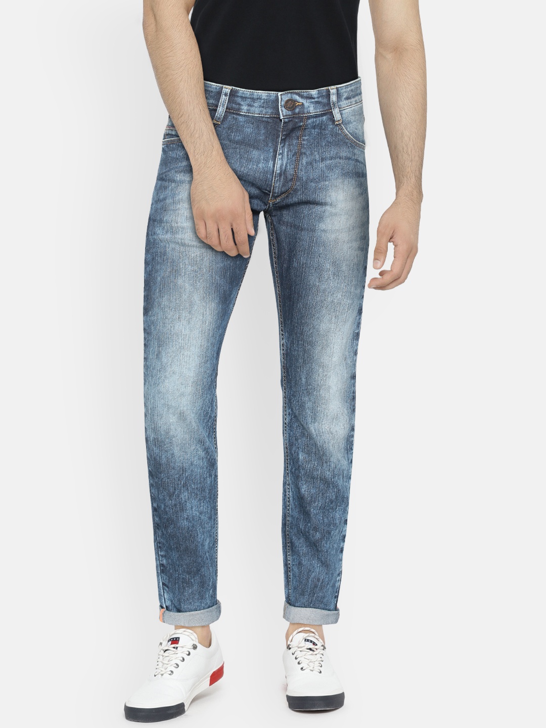 

John Players Men Blue Skinny Fit Mid-Rise Clean Look Stretchable Jeans