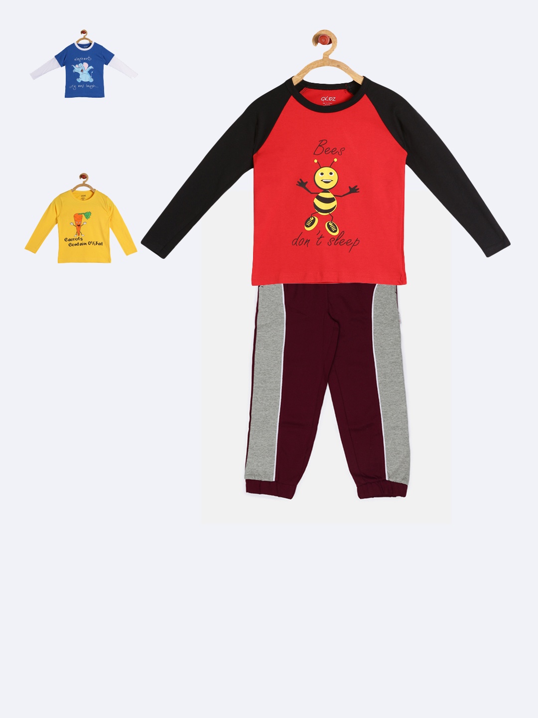 

GKIDZ Boys Yellow & Blue Printed T-shirt with Capris