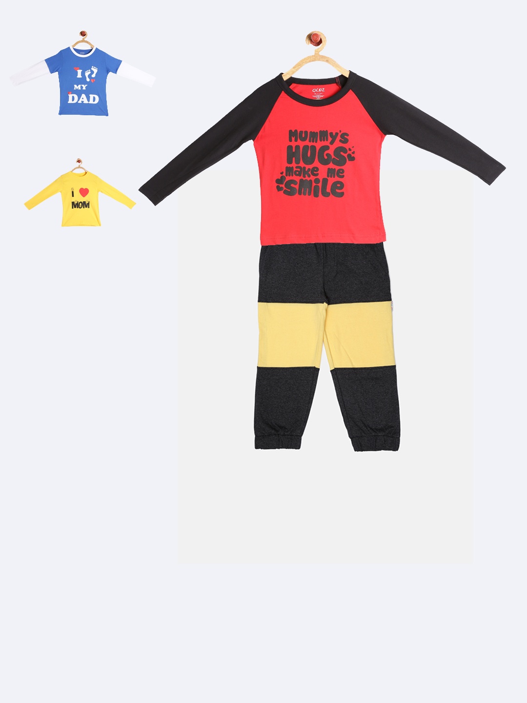 

GKIDZ Boys Pack of 3 Printed T-shirts with Capris, Yellow