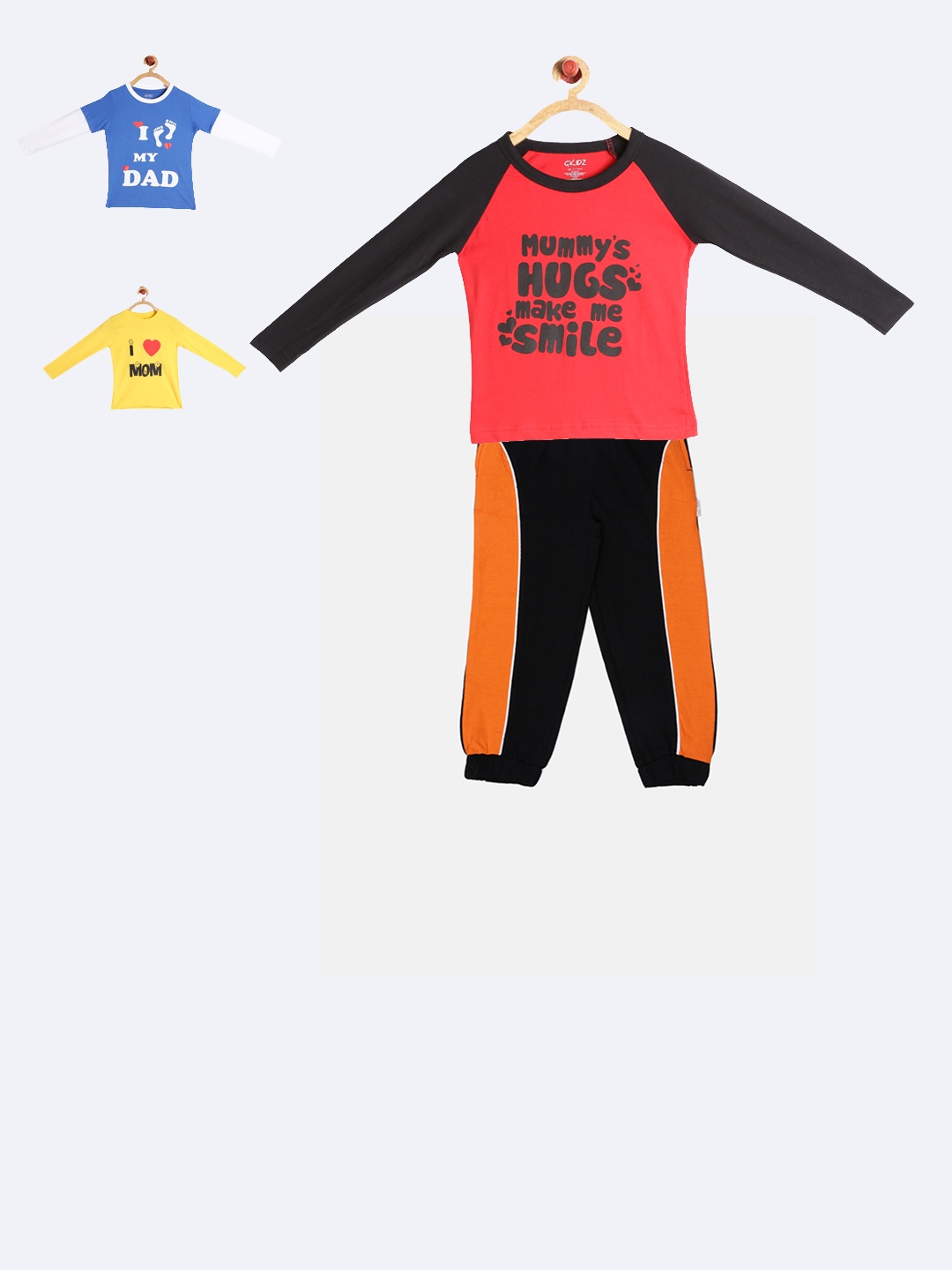 

GKIDZ Boys Pack of 3 Yellow & Blue Printed T-shirt with Capris