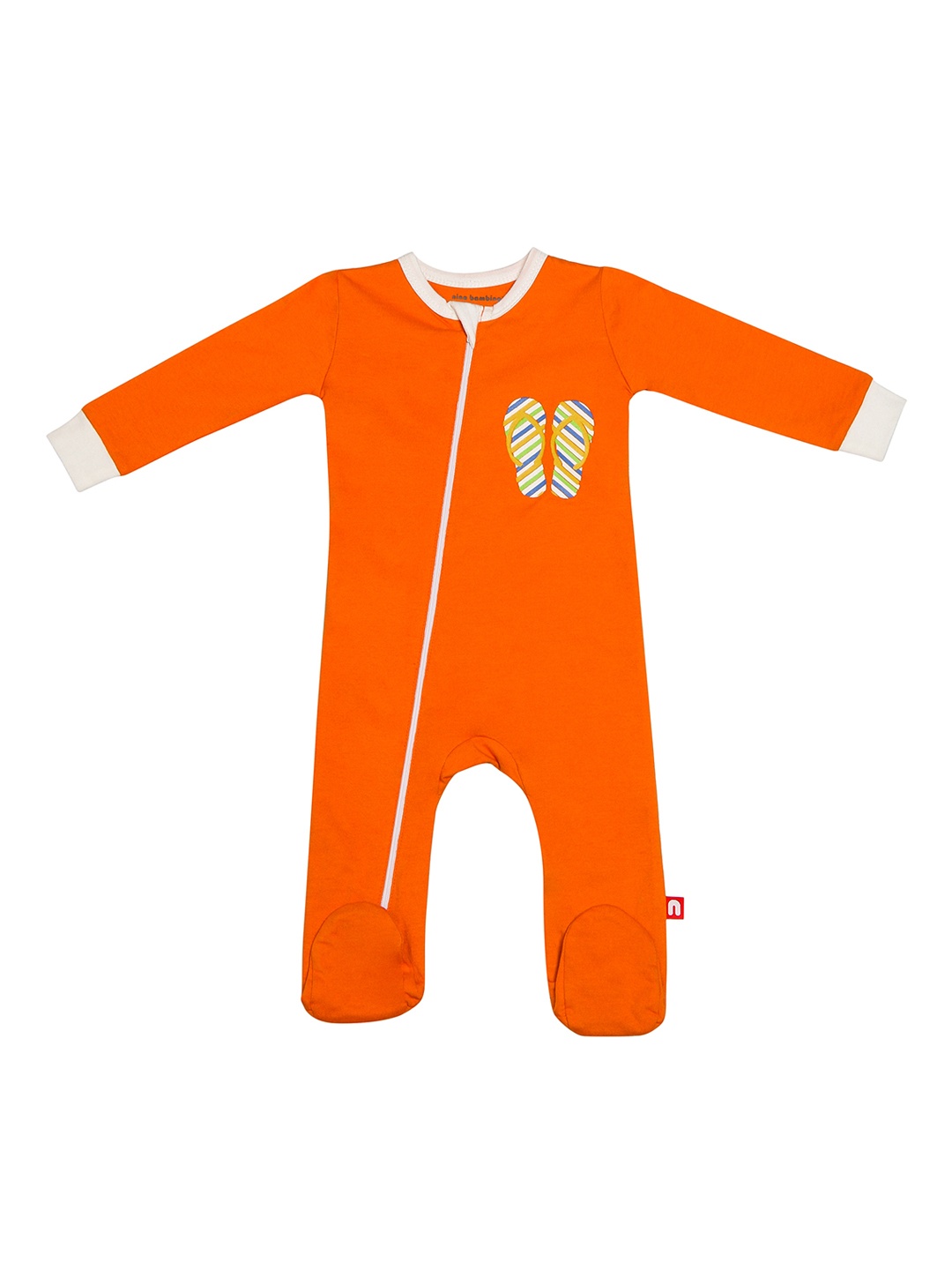 

Nino Bambino Boys Orange & White Sleepsuit