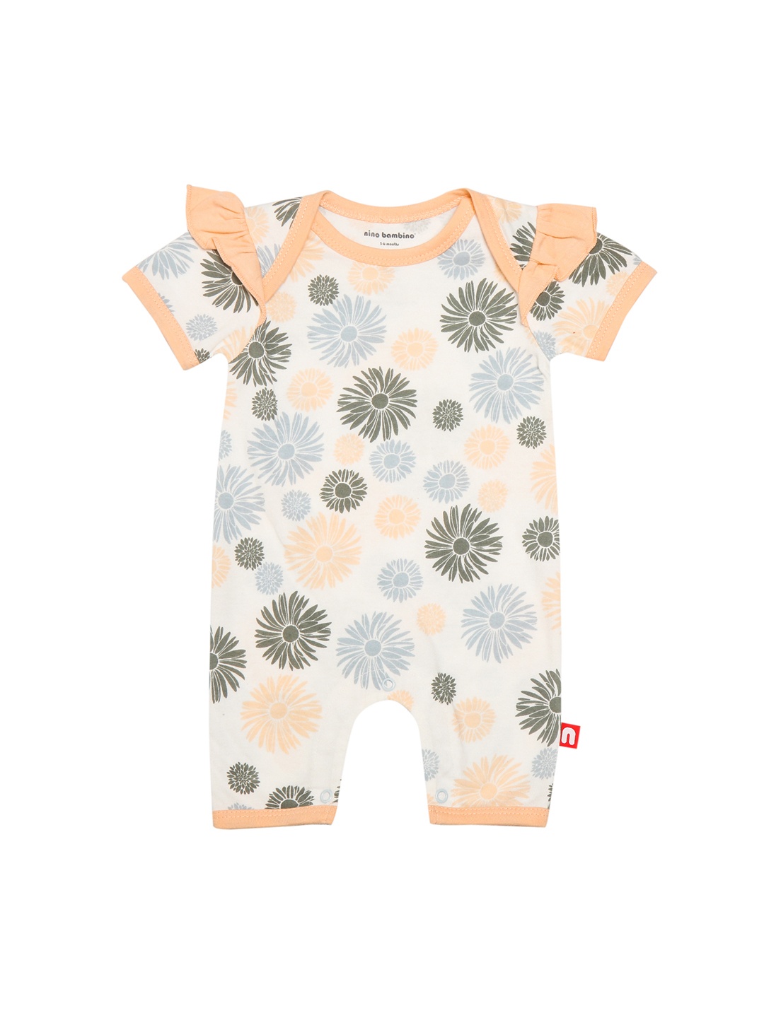 

Nino Bambino Girls Multicolored Printed Romper, Multi
