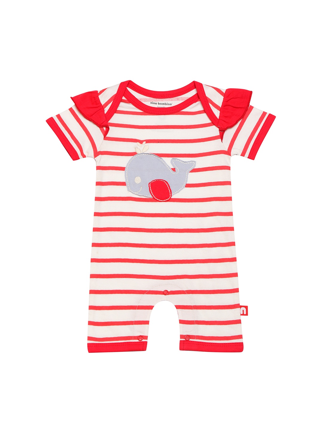 

Nino Bambino Girls Red & White Striped Romper