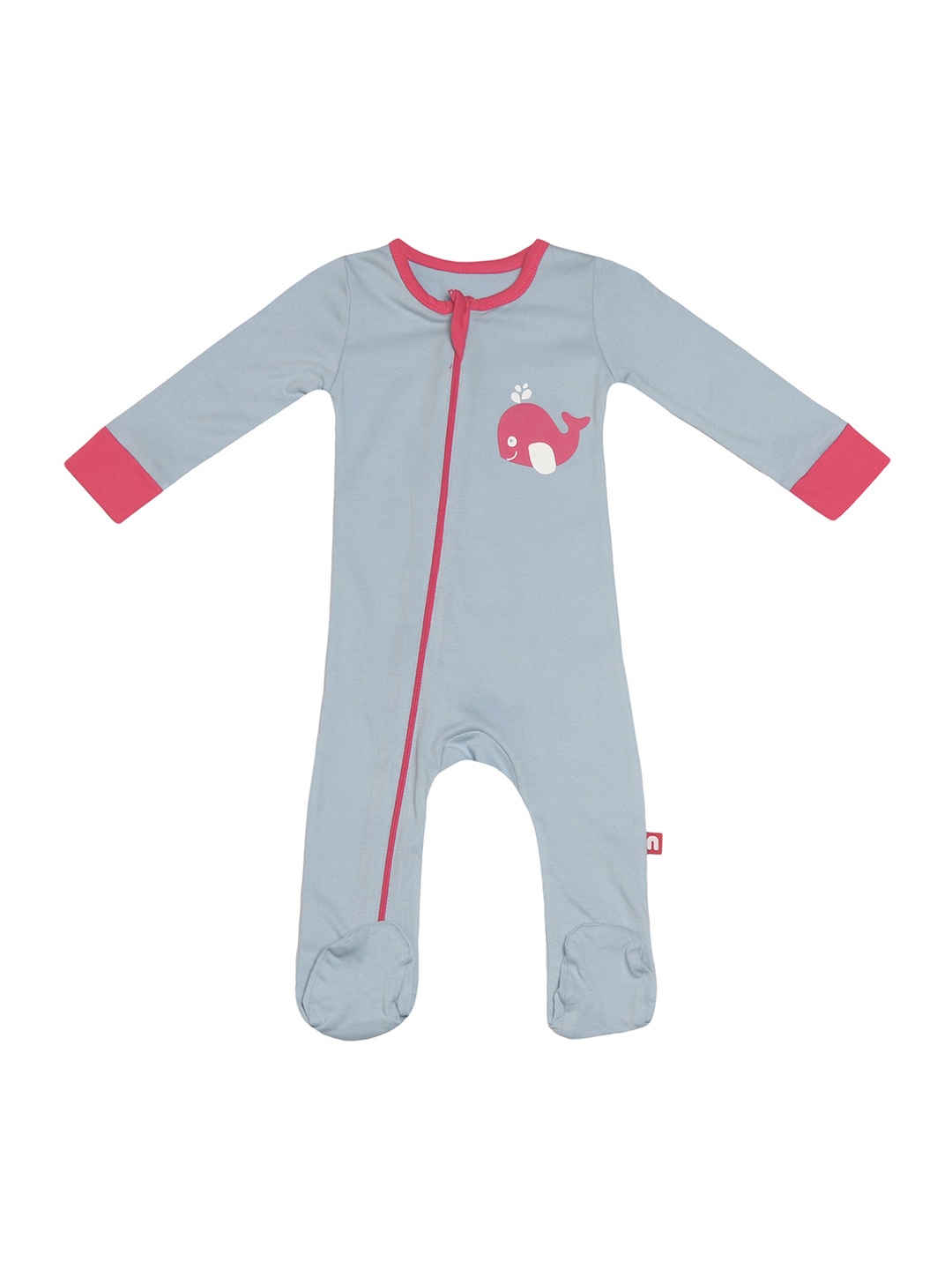 

Nino Bambino Boys Blue & Pink Organic Cotton Sleepsuit