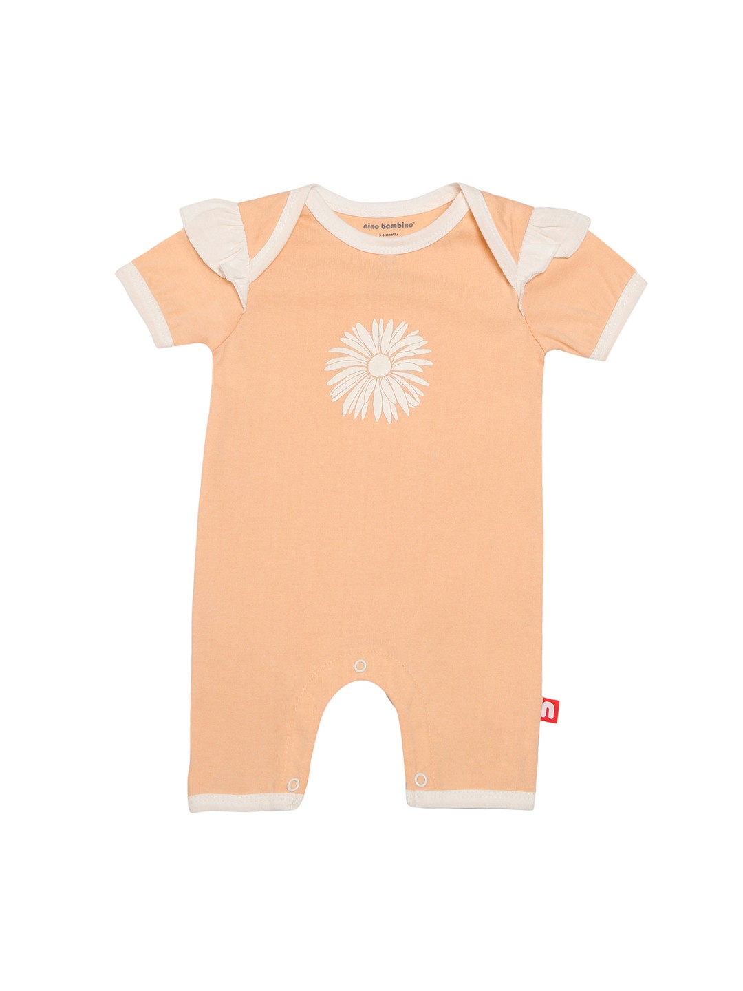 

Nino Bambino Girls Peach-Colored Romper