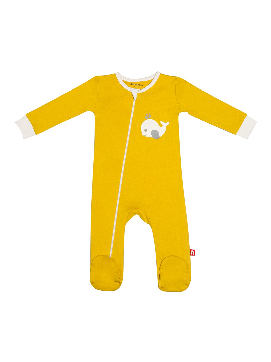 

Nino Bambino Boys Mustard & White Sleepsuit