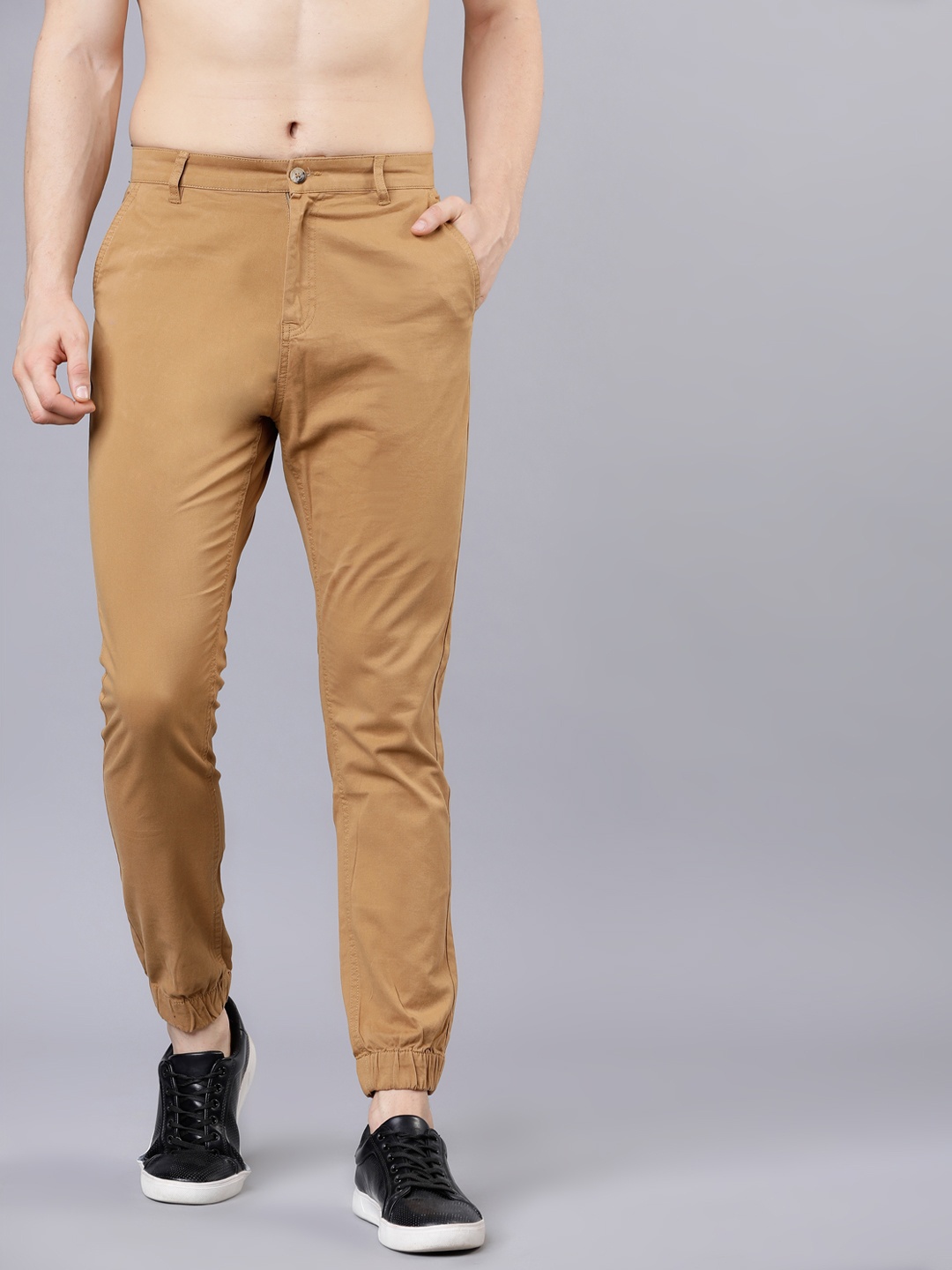 

HIGHLANDER Men Beige Slim Fit Solid Joggers