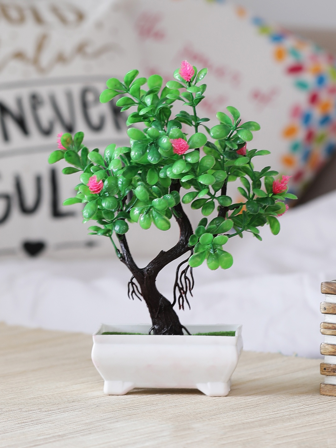 

FOLIYAJ White & Green Artificial Plant With Pot