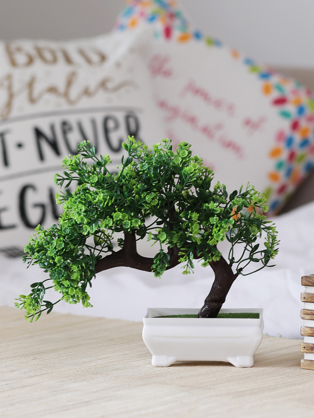 

FOLIYAJ White, Brown & Green Artificial Plant With Pot