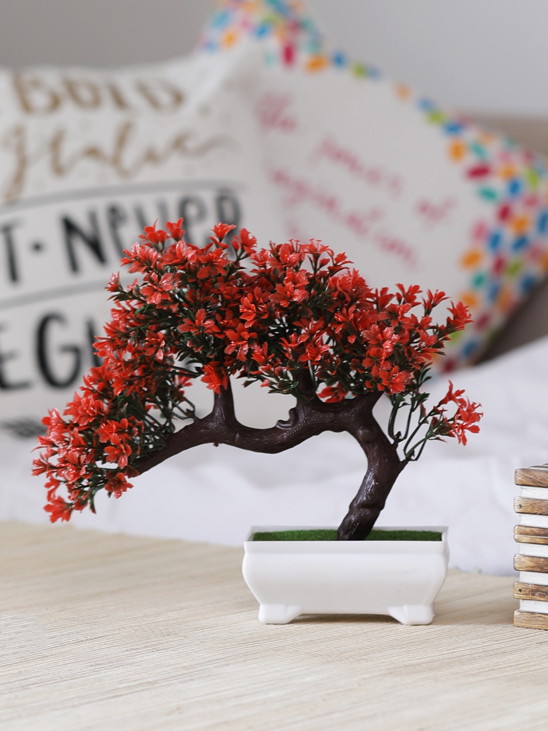 

FOLIYAJ White, Brown & Red Artificial Plant With Pot