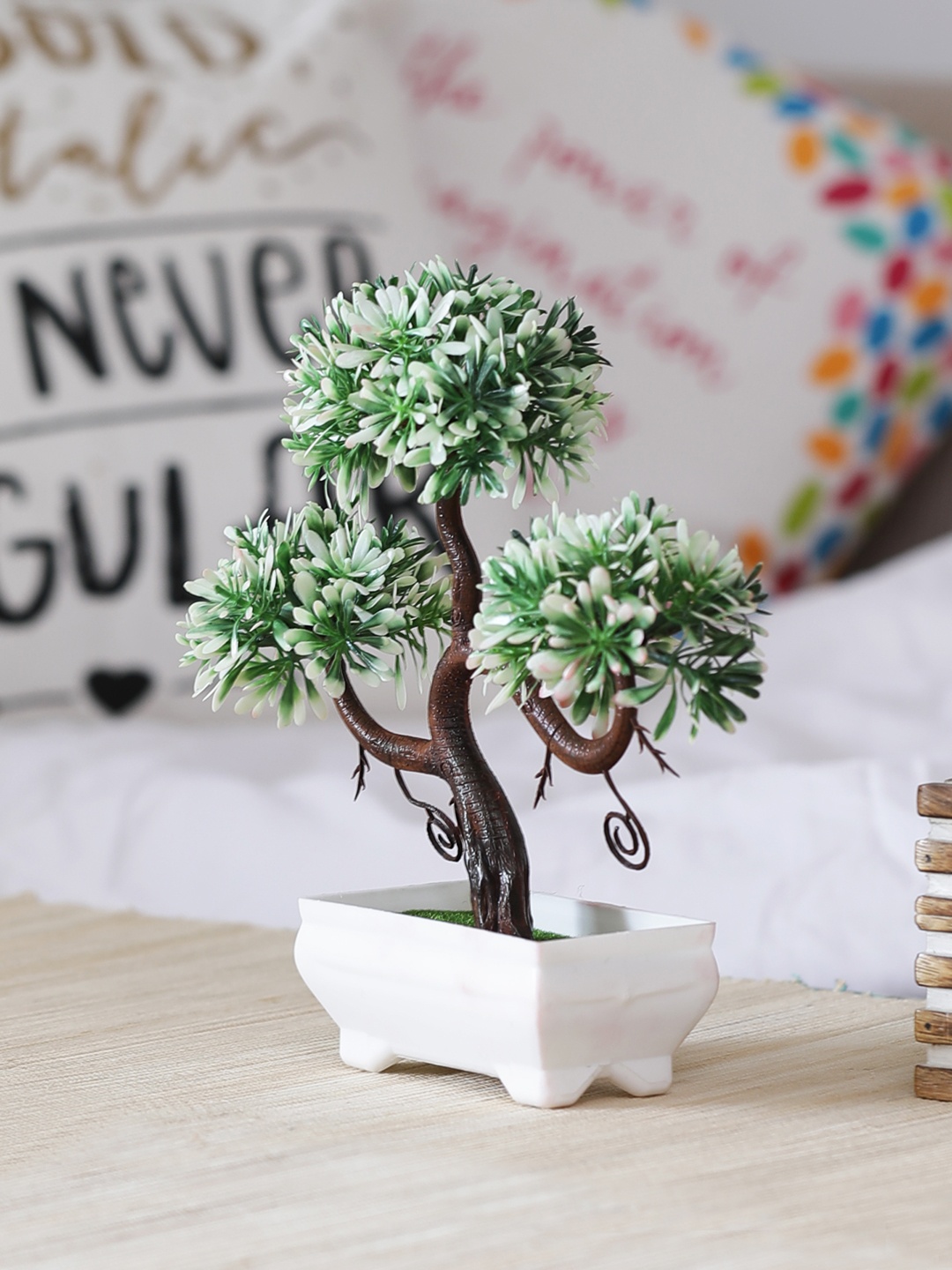 

FOLIYAJ White, Brown & Green Artificial Plant With Pot