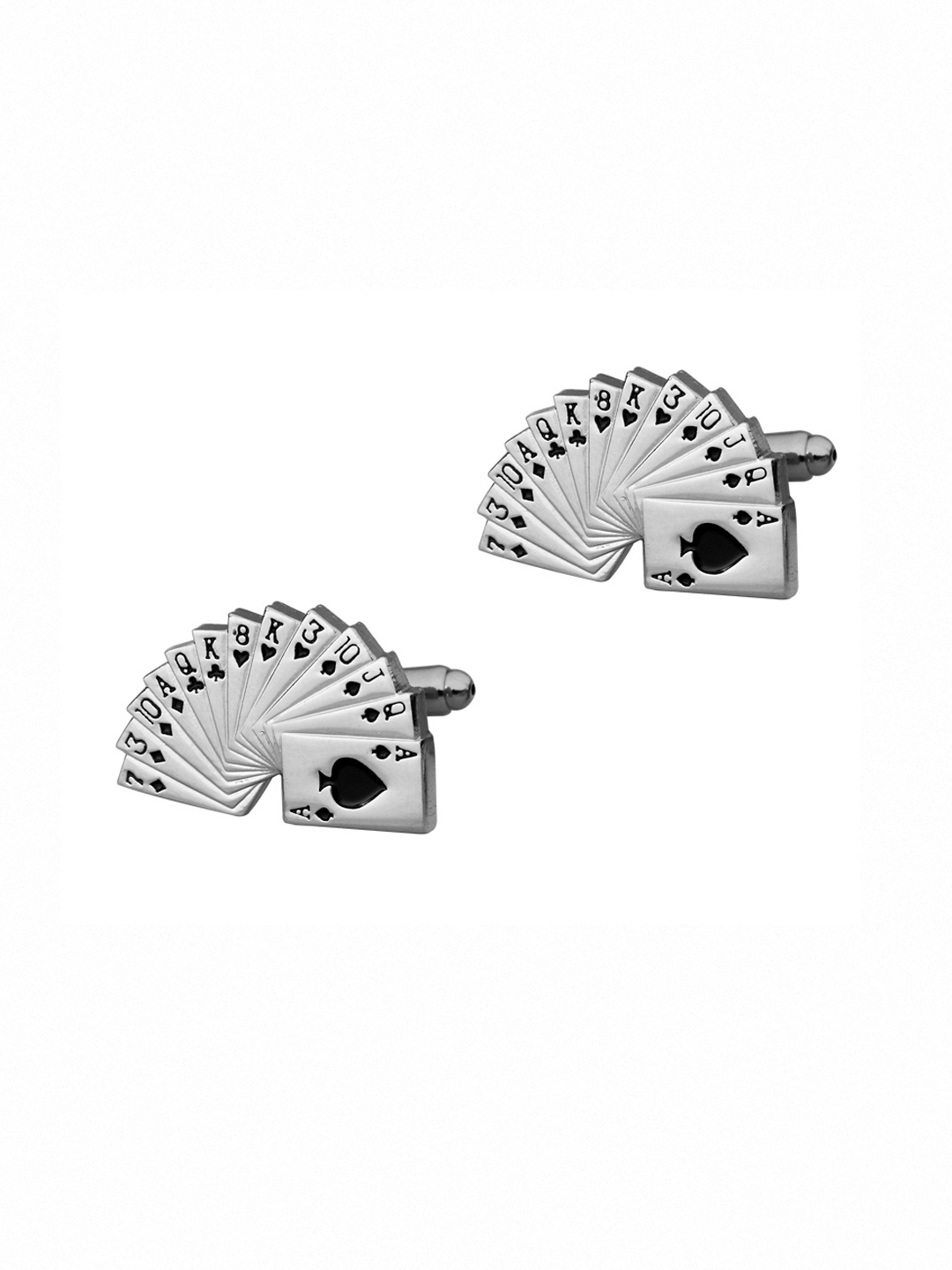 

Tossido Men Silver-Toned Quirky Cufflinks