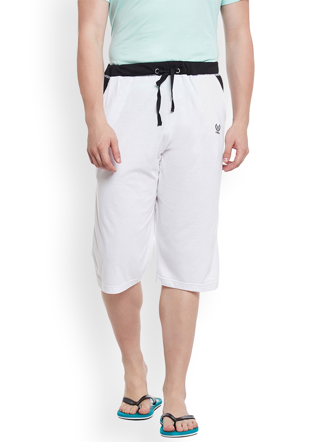

VIMAL JONNEY Men White Solid Lounge Shorts C9-WHITE001