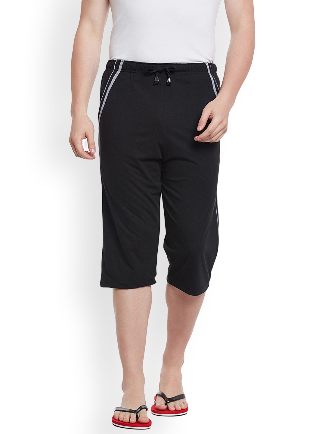 

VIMAL JONNEY Men Black Solid Lounge Shorts C5-BLACK001