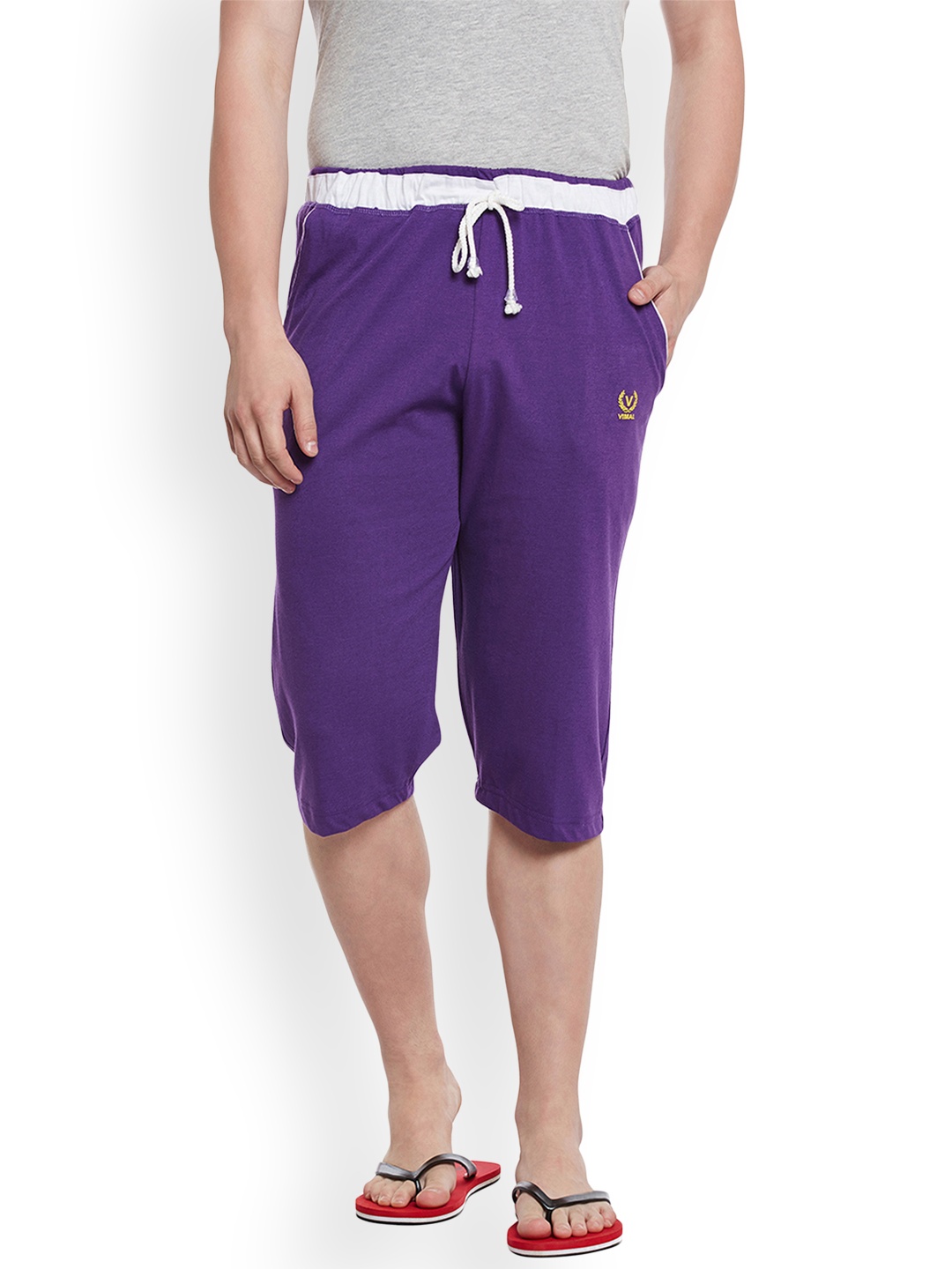 

VIMAL JONNEY Men Purple Solid Lounge Shorts C8-PURPLE001