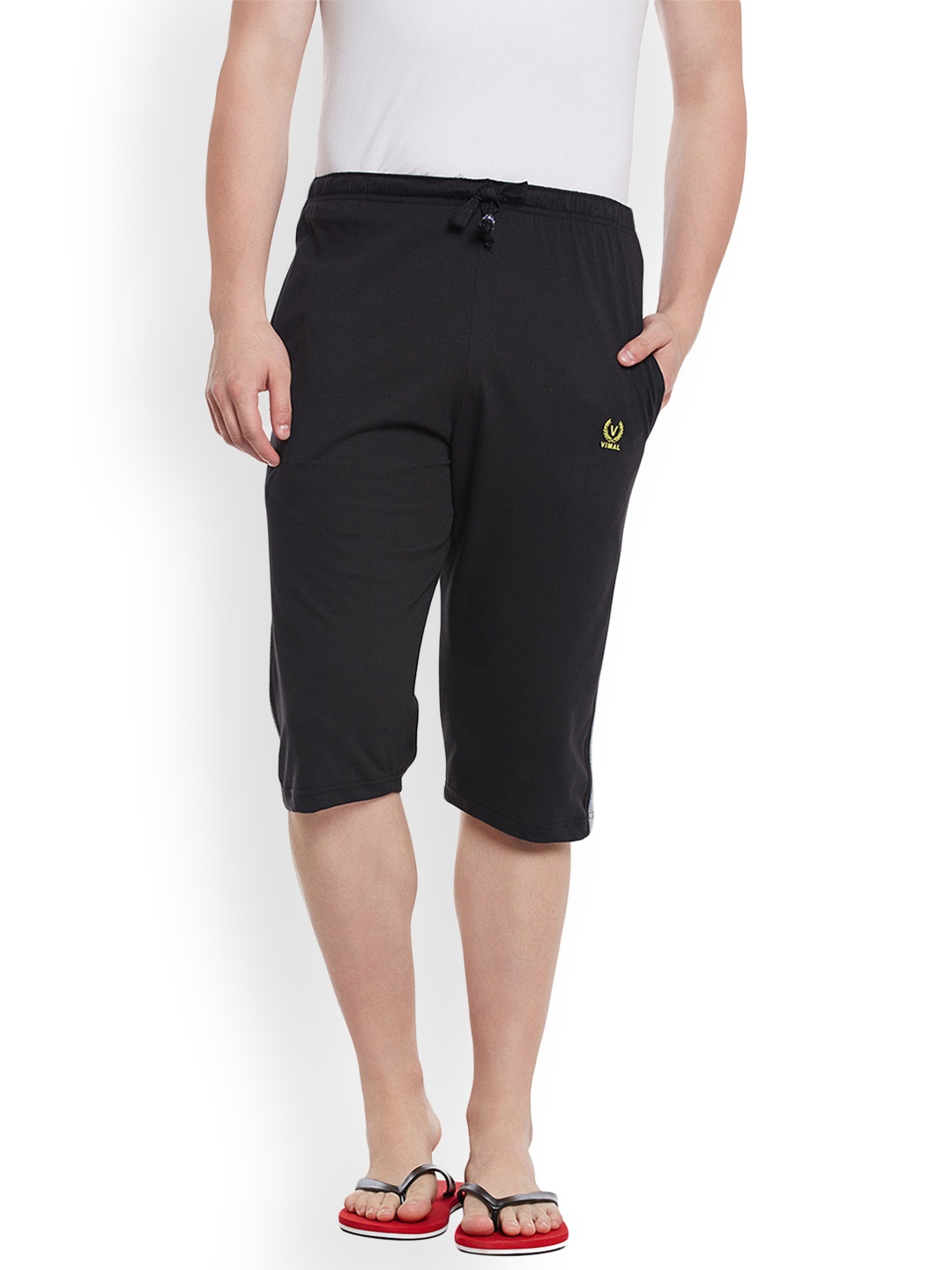 

MACK JONNEY Men Black Solid Lounge Shorts C2-BLACK001
