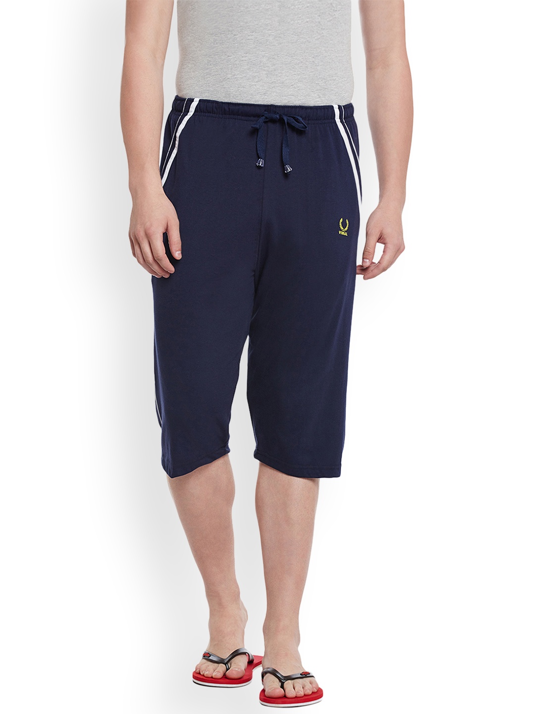 

VIMAL JONNEY Men Navy Blue Solid Lounge Shorts C5-NAVY001