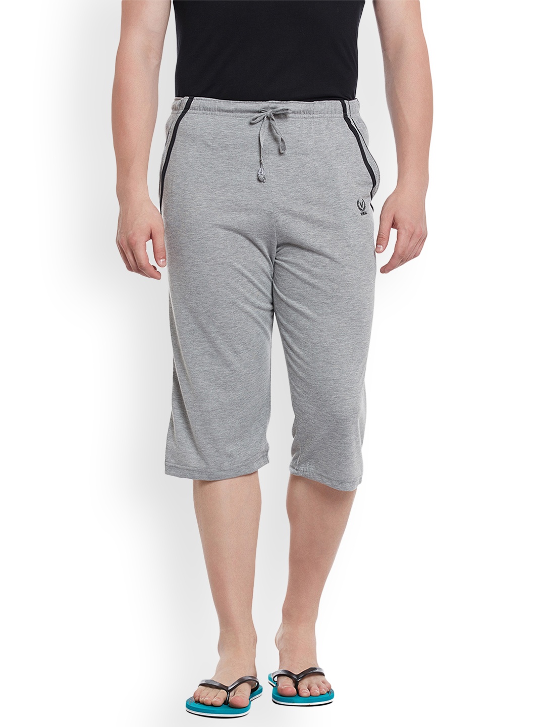 

VIMAL JONNEY Men Grey Melange Solid Lounge Shorts C5-MELANGE001