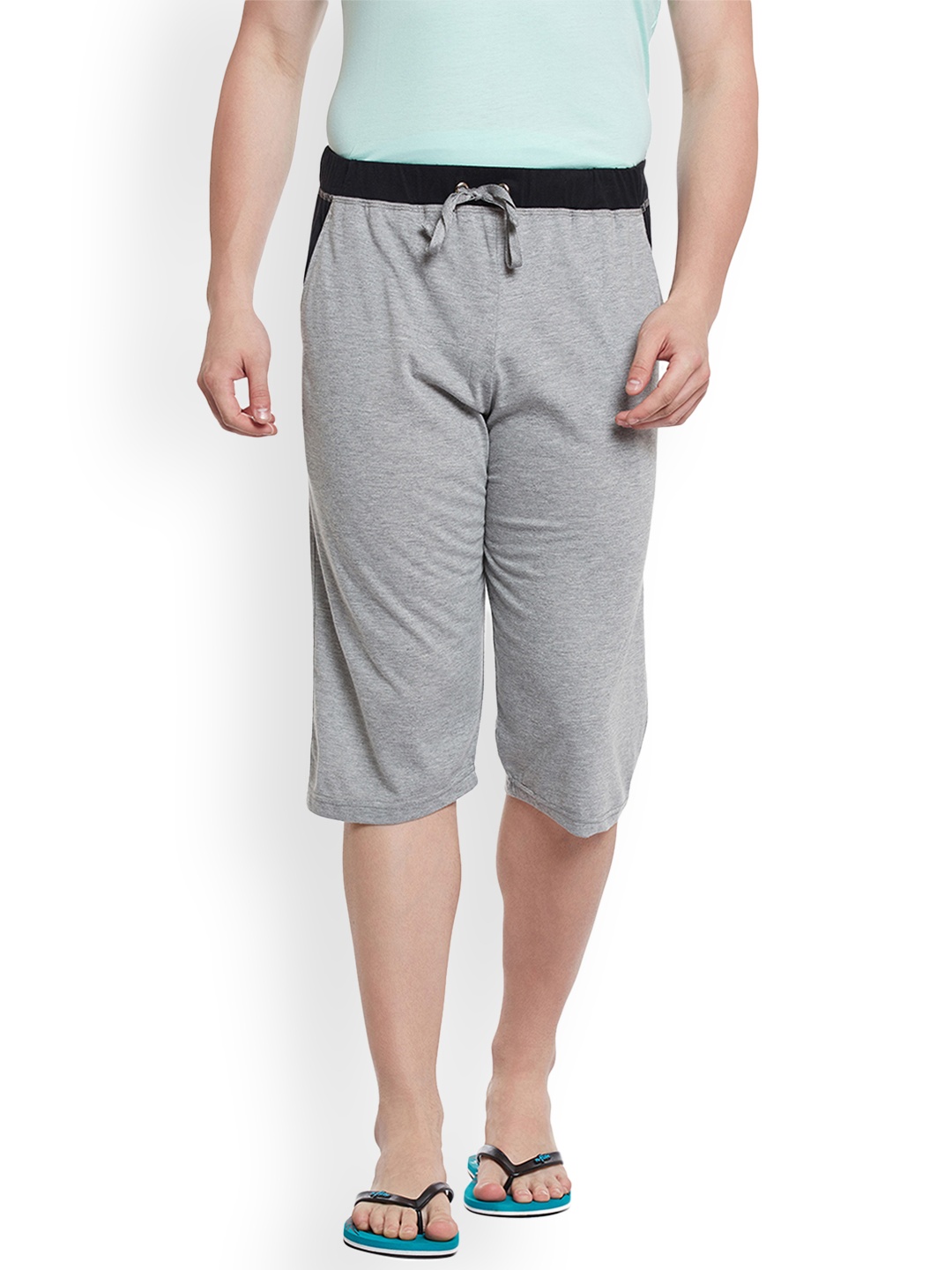 

MACK JONNEY Men Grey Melange Solid Lounge Shorts C9-MELANGE001