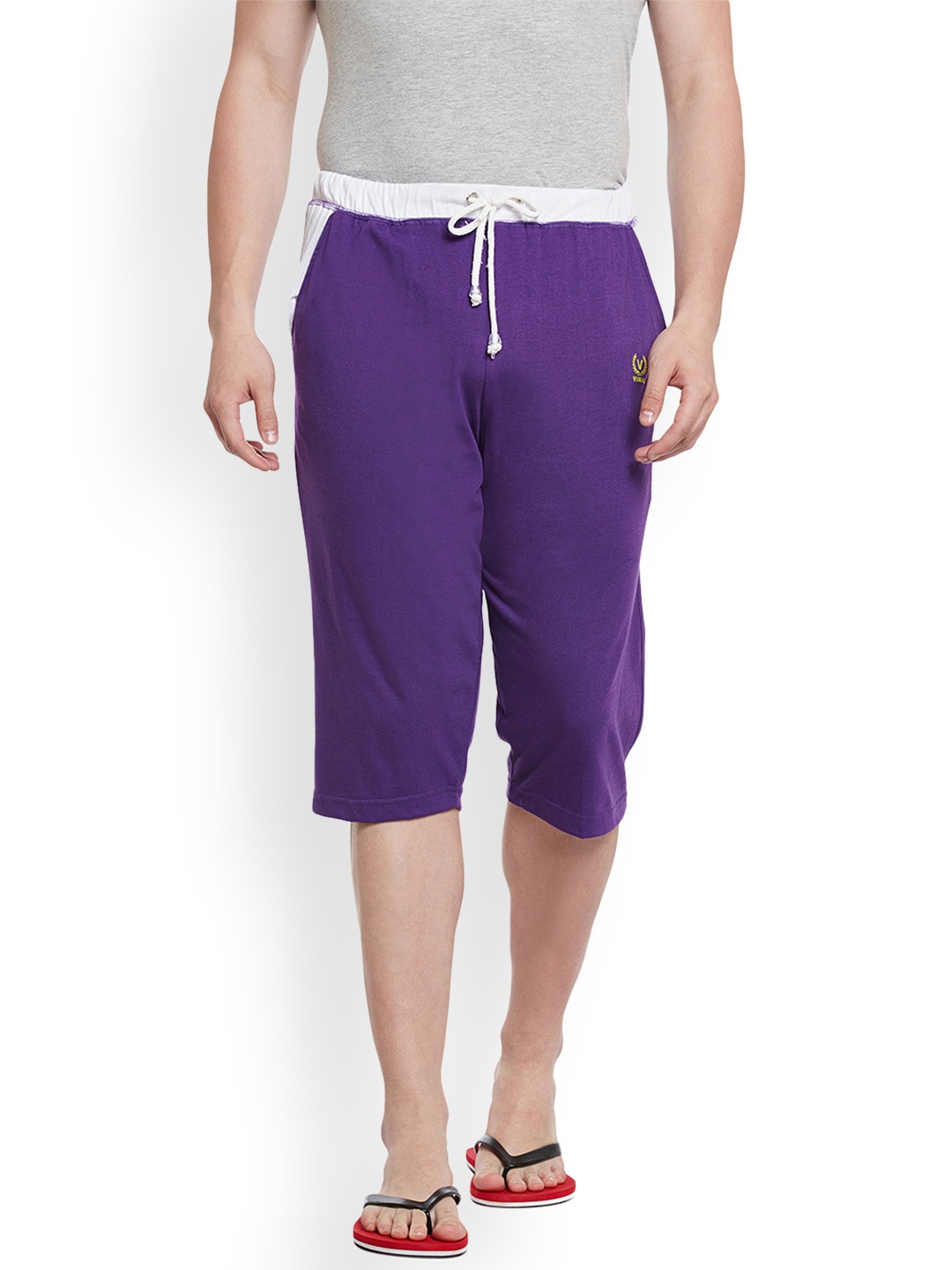 

VIMAL JONNEY Men Purple Solid Lounge Shorts C9-PURPLE001