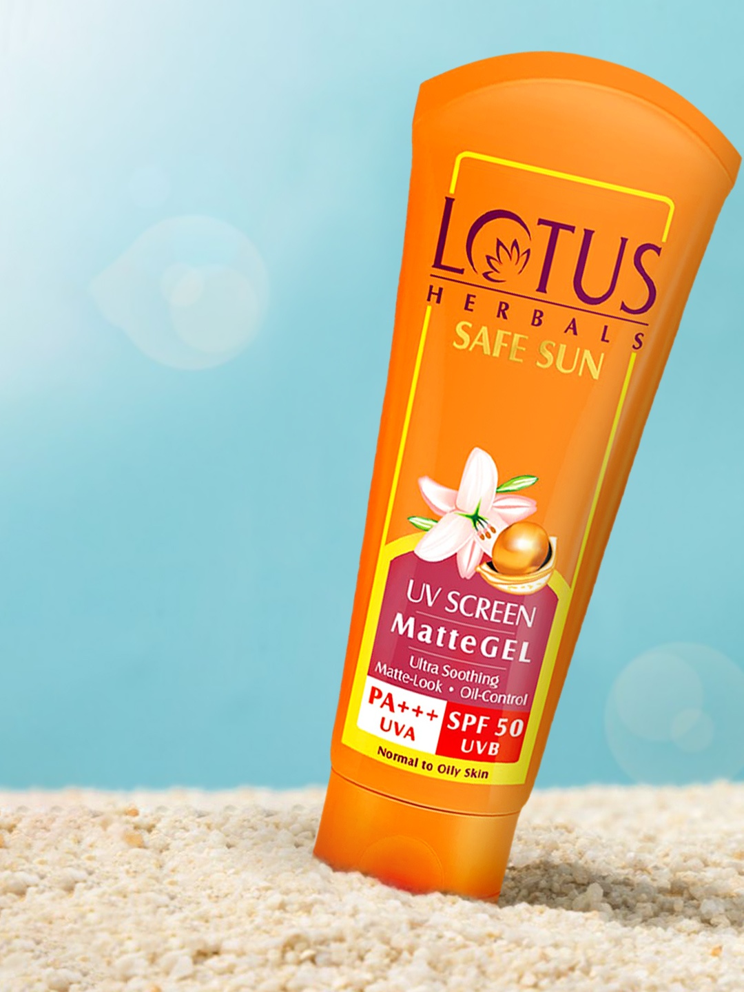 

Lotus Herbals Sustainable UV Screen SPF 50+ PA+++ UVA Safe Sun Matte Gel 50 gm, Orange