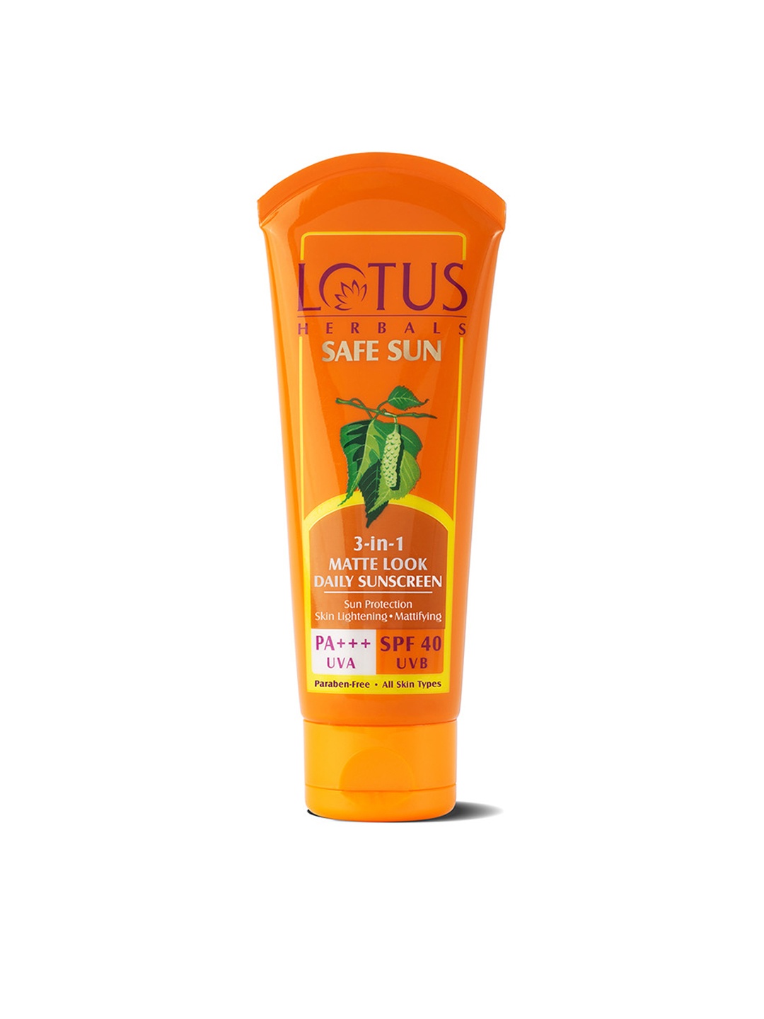 

Lotus Herbals Sun Safe 3-in-1 Matte-Look SPF 40 Daily Sunscreen - 100g, Orange