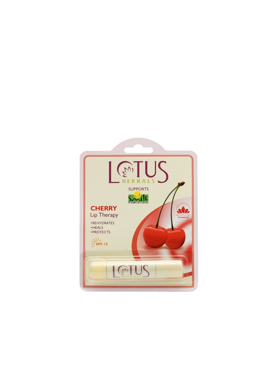 

Lotus Herbals Sustainable Lip Therapy SPF 15 Cherry Lip Balm - 3.4 g, Red