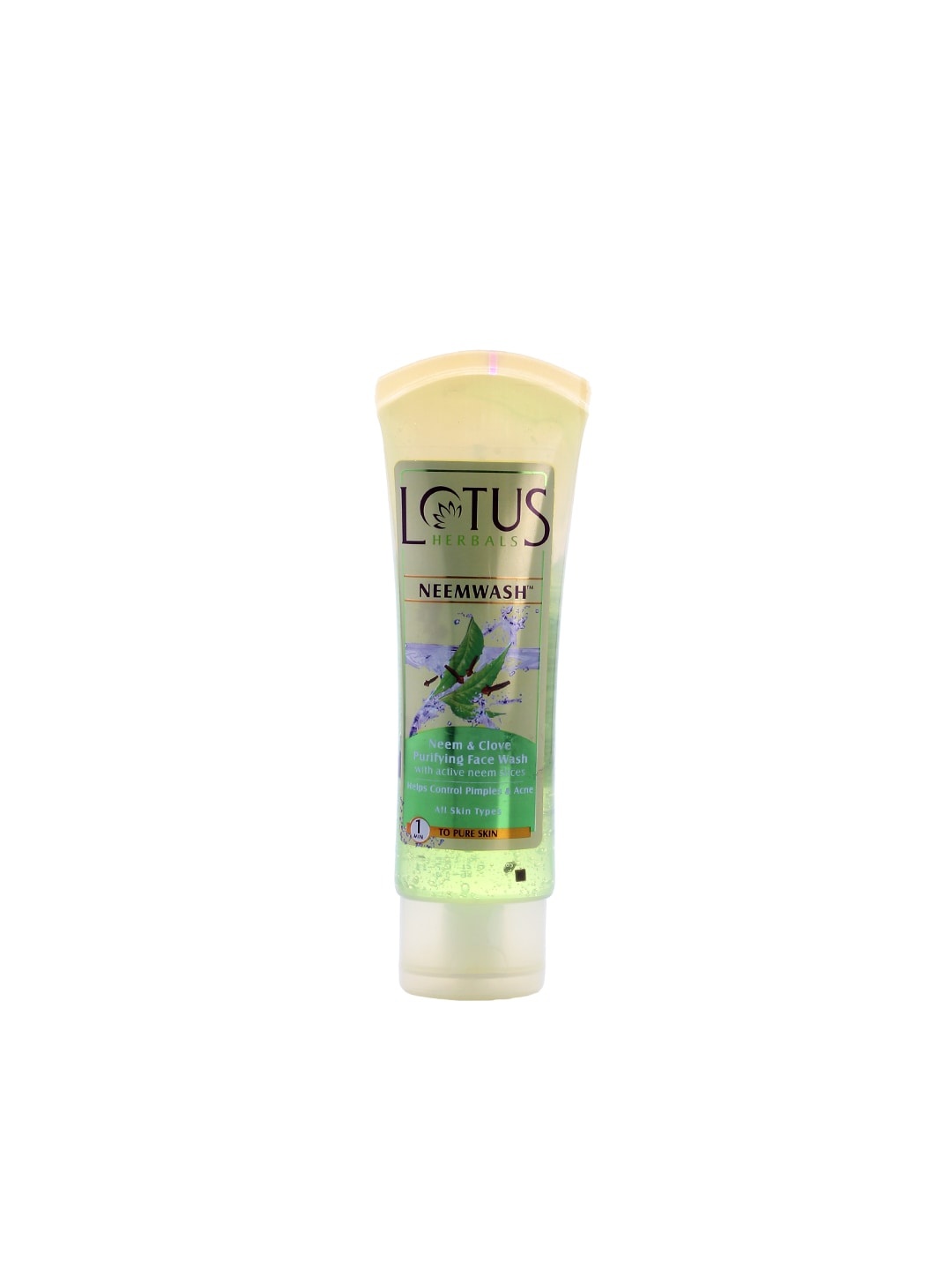 Lotus Herbals Sustainable Neemwash Neem Clove Purifying Face Wash 80gm, Yellow