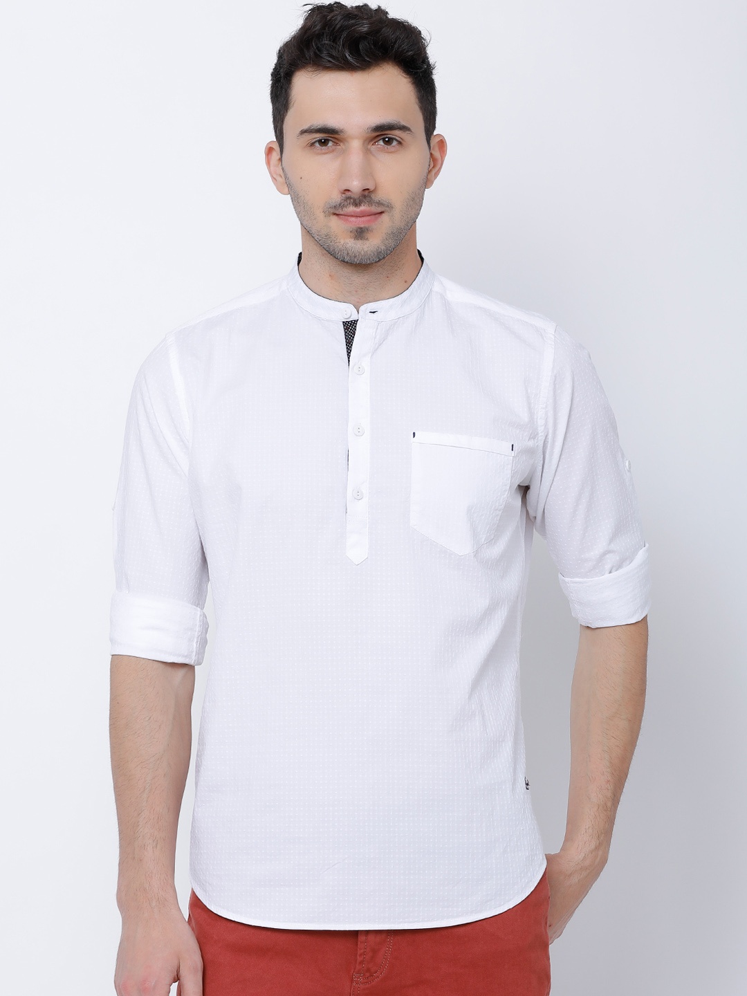 

LOCOMOTIVE Men White Slim Fit Solid Casual Shirt