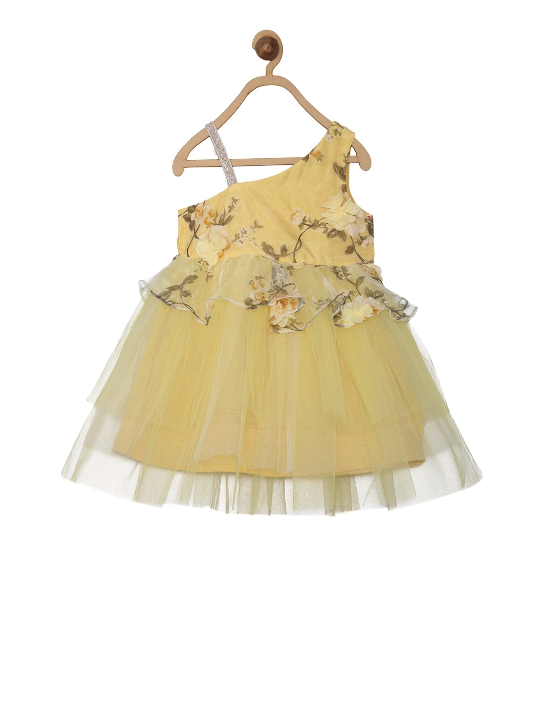 

A Little Fable Girls Yellow Printed Fit and Flare Dress