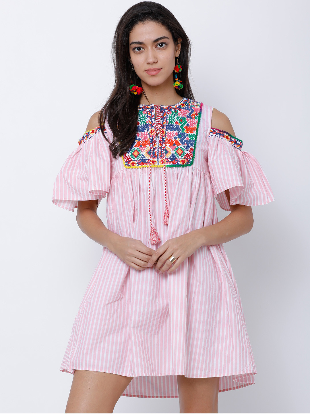 

Tokyo Talkies Women Pink Printed A-Line Dress