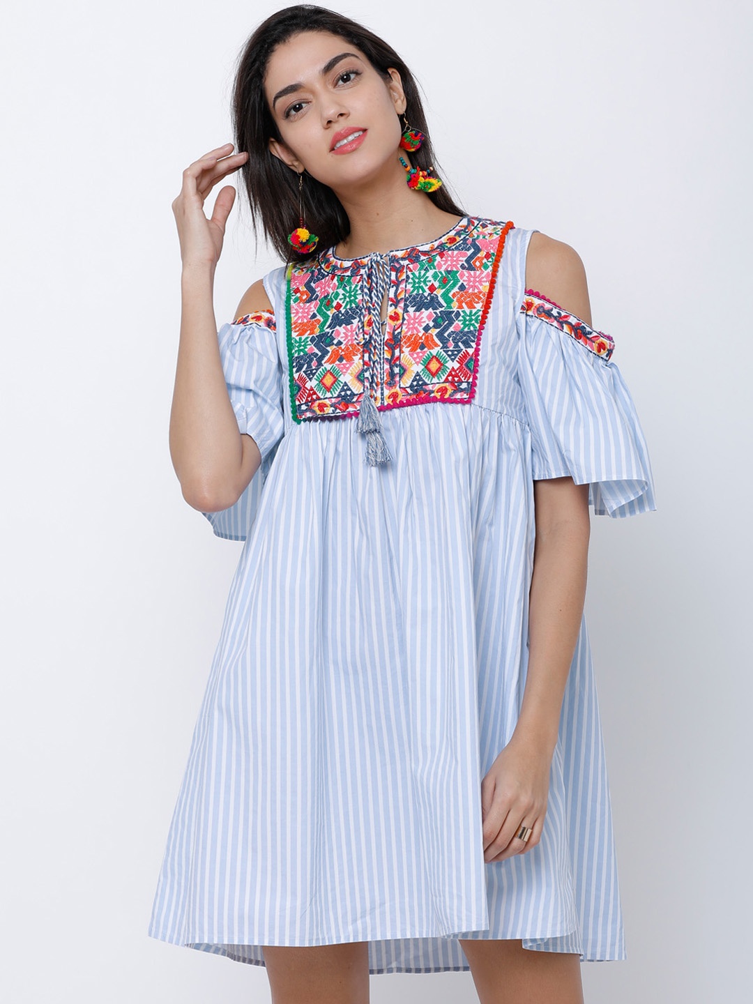 

Tokyo Talkies Women White Printed A-Line Dress
