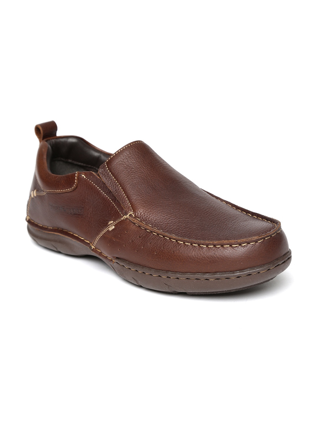 

Hush Puppies Men Brown Leather Slip-Ons