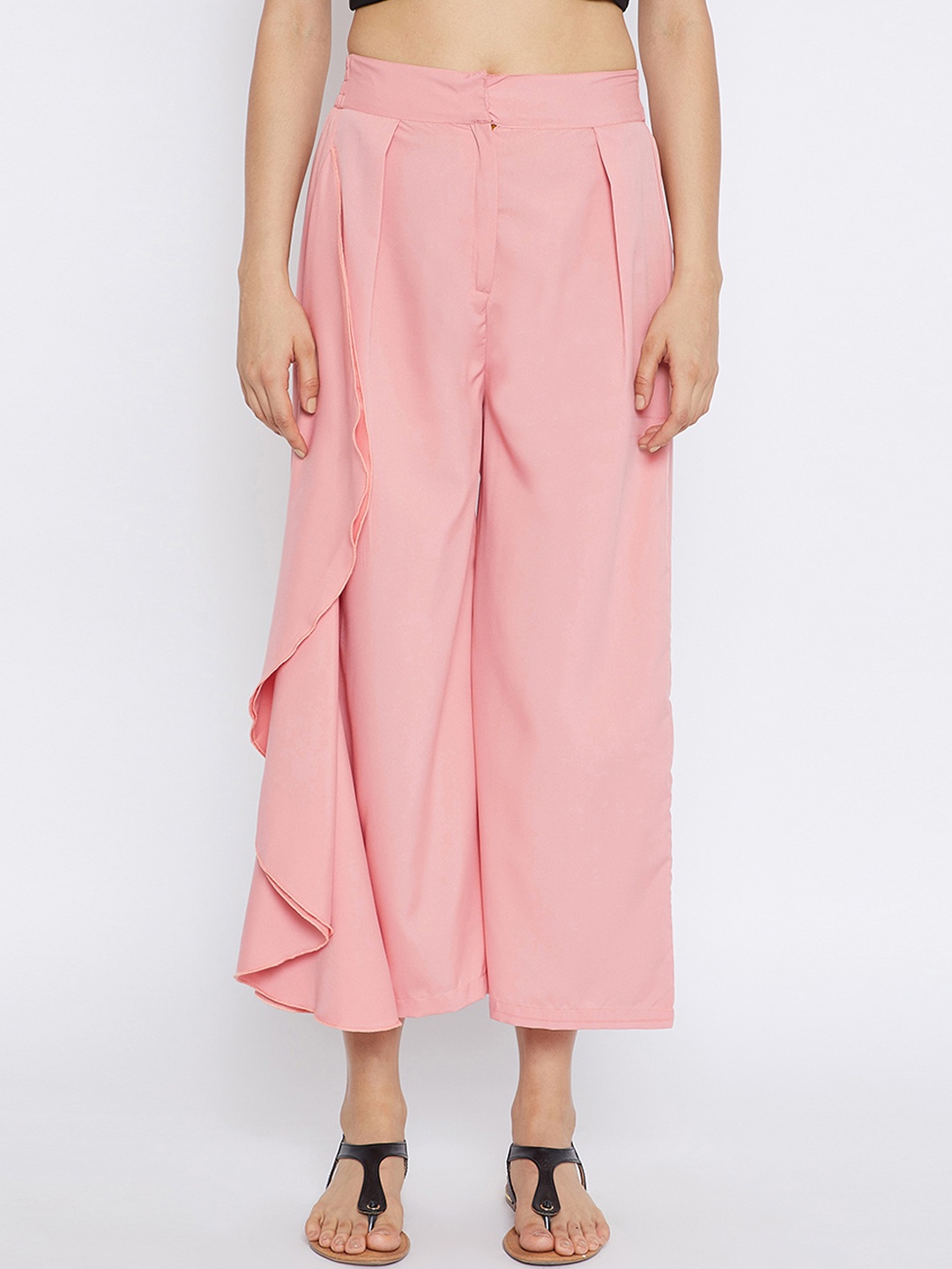 

Bitterlime Women Peach-Coloured Relaxed Loose Fit Solid Culottes