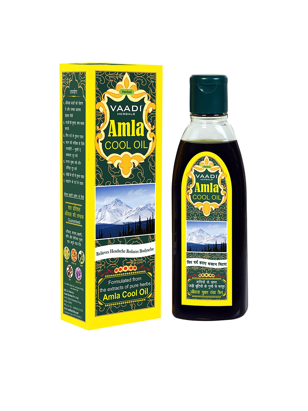 

Vaadi Herbals Amla Cool Oil with Brahmi & Amla Extract - 100ml, Green