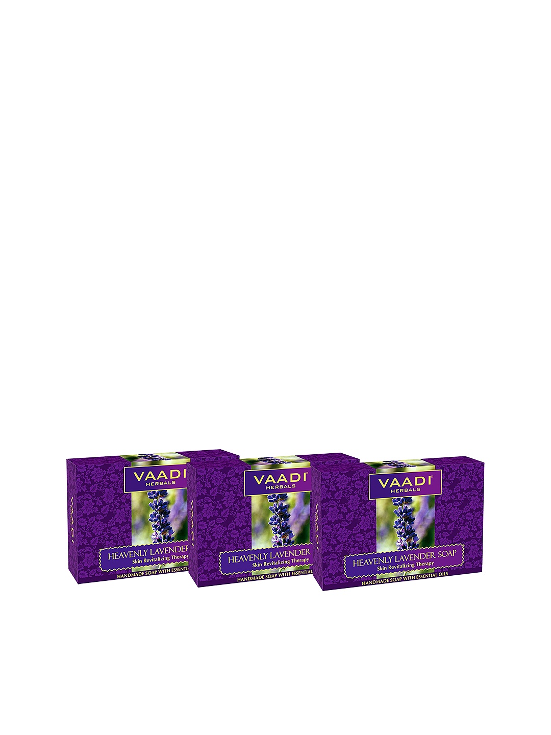 

Vaadi Herbals Set of 3 Heavenly Lavender Soaps with Rosemary Extract - 75 g Each