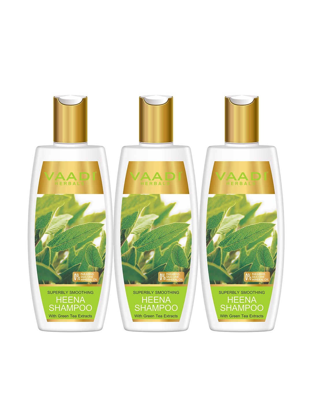 

Vaadi Herbals Set of 3 Superbly Smoothing Heena Shampoos with Green Tea - 350ml each