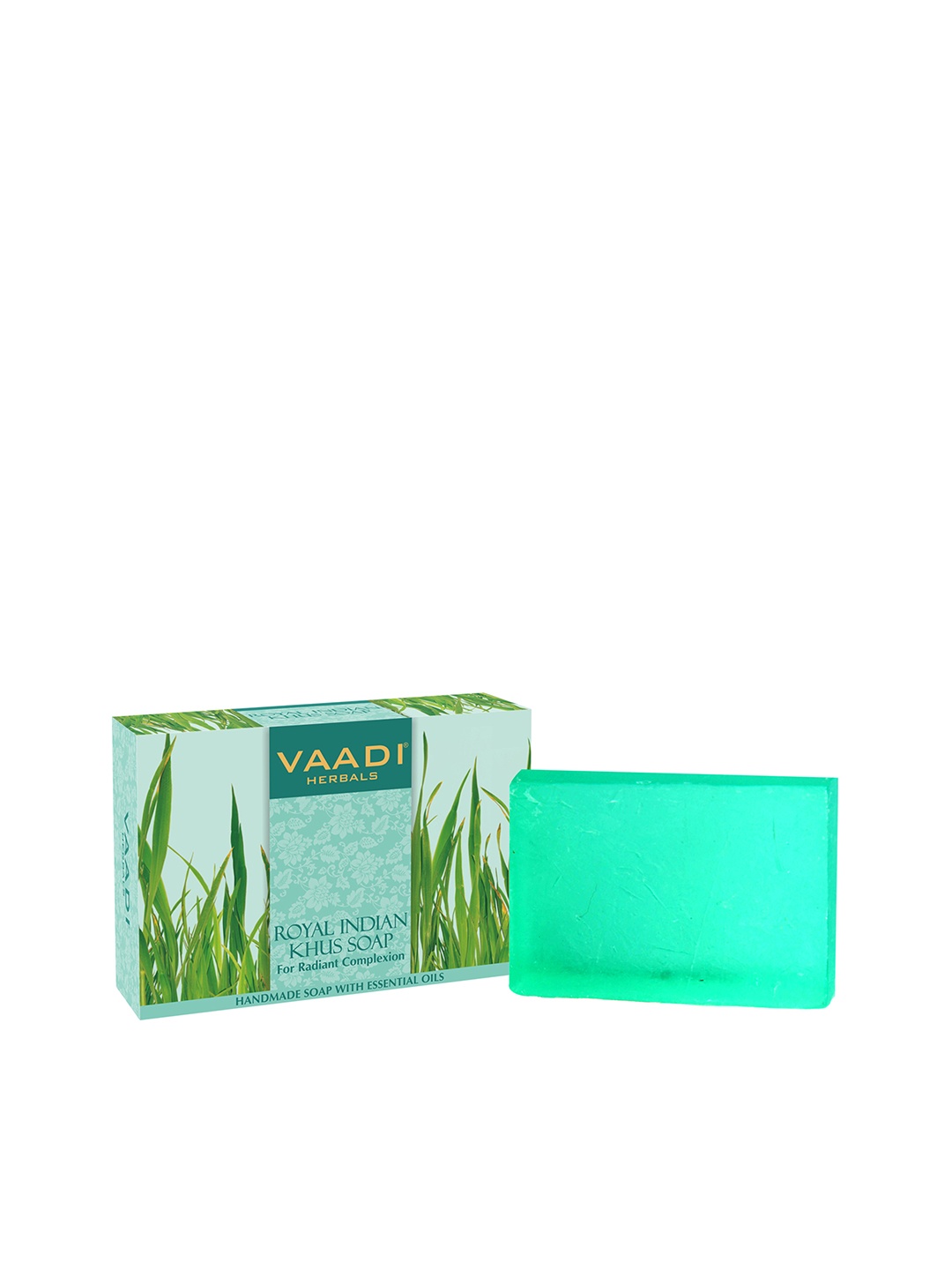 

Vaadi Herbals Royal Indian Khus Soap with Olive & Soyabean Oil - 75g, Green