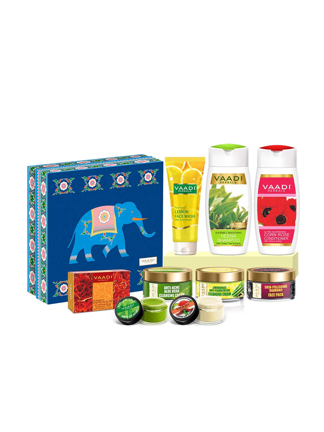 

Vaadi Herbals Royal Elephant Majestic Essence Herbal Gift Set, Blue