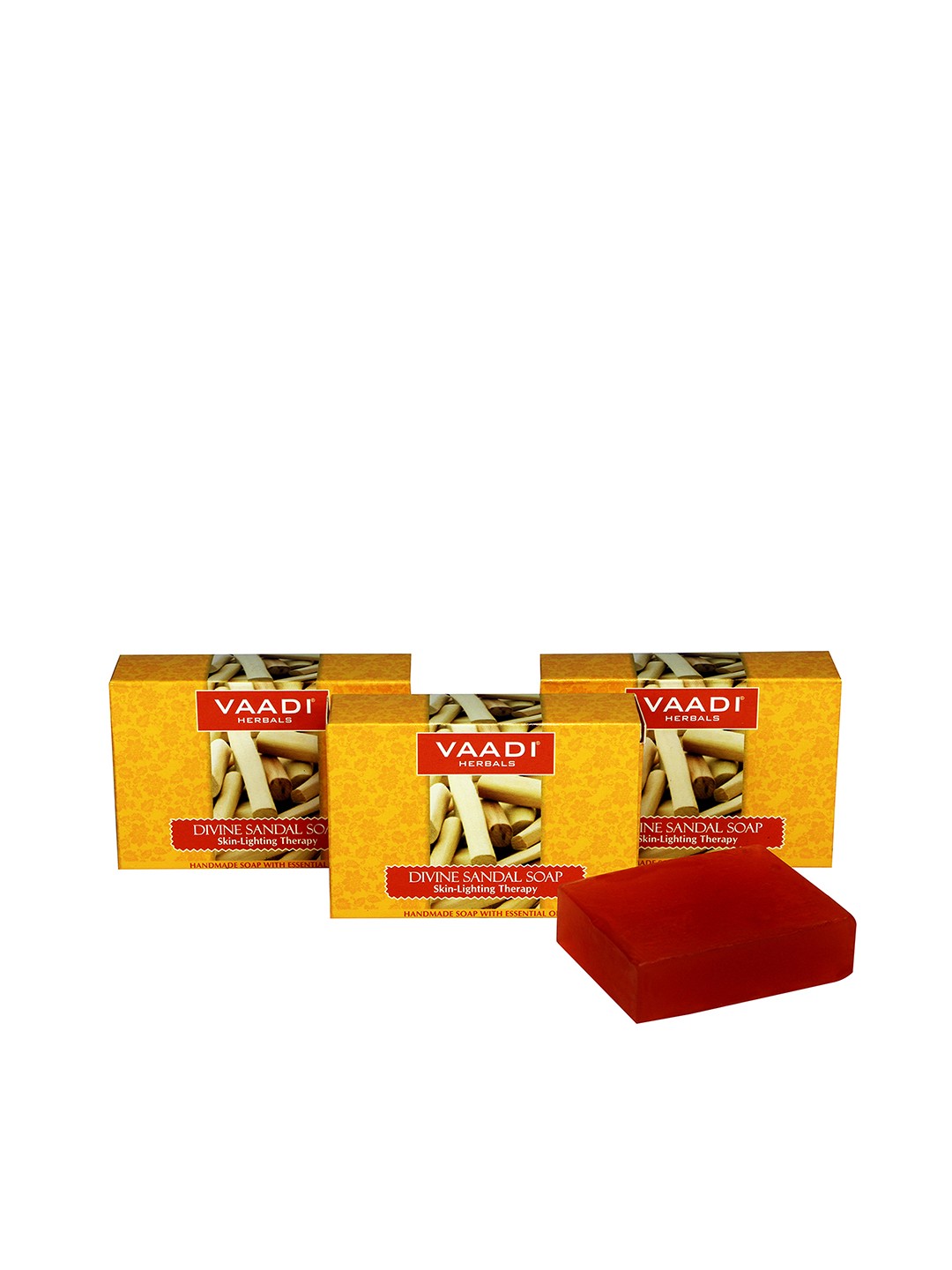 

Vaadi Herbals Set of 3 Divine Sandal Soaps with Saffron & Turmeric - 75 g, Yellow