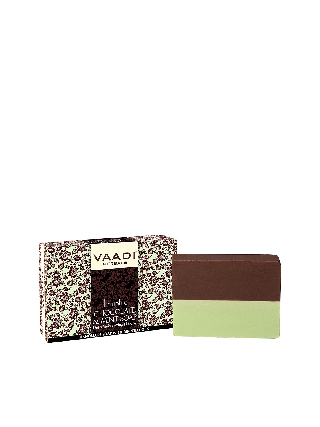 

Vaadi Herbals Tempting Chocolate & Mint Deep Moisturizing Handmade Soap - 75 g, Brown