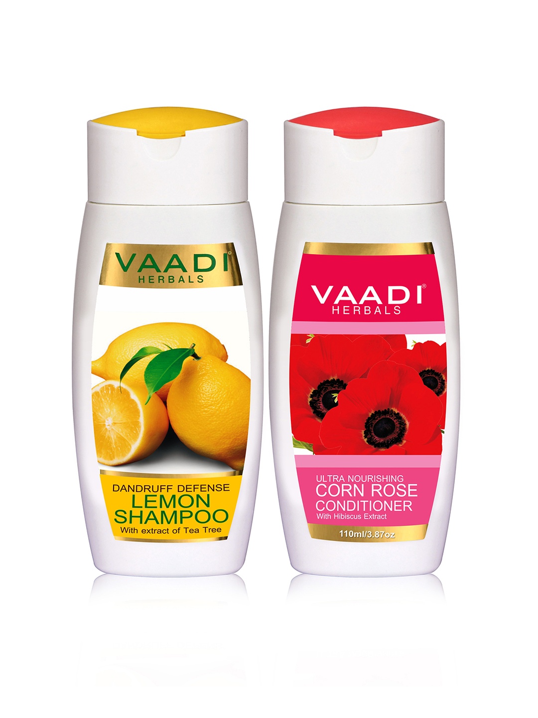 

Vaadi Herbals Set of Dandruff Defense Lemon Shampoo & Corn Rose Conditioner - 110 ml Each, Yellow