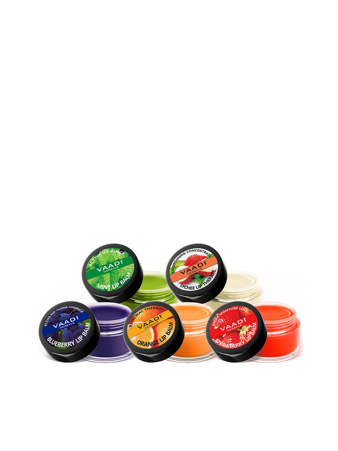 

Vaadi Herbals Unisex Pack Of 5 Lip Balms 10 g each, Multi