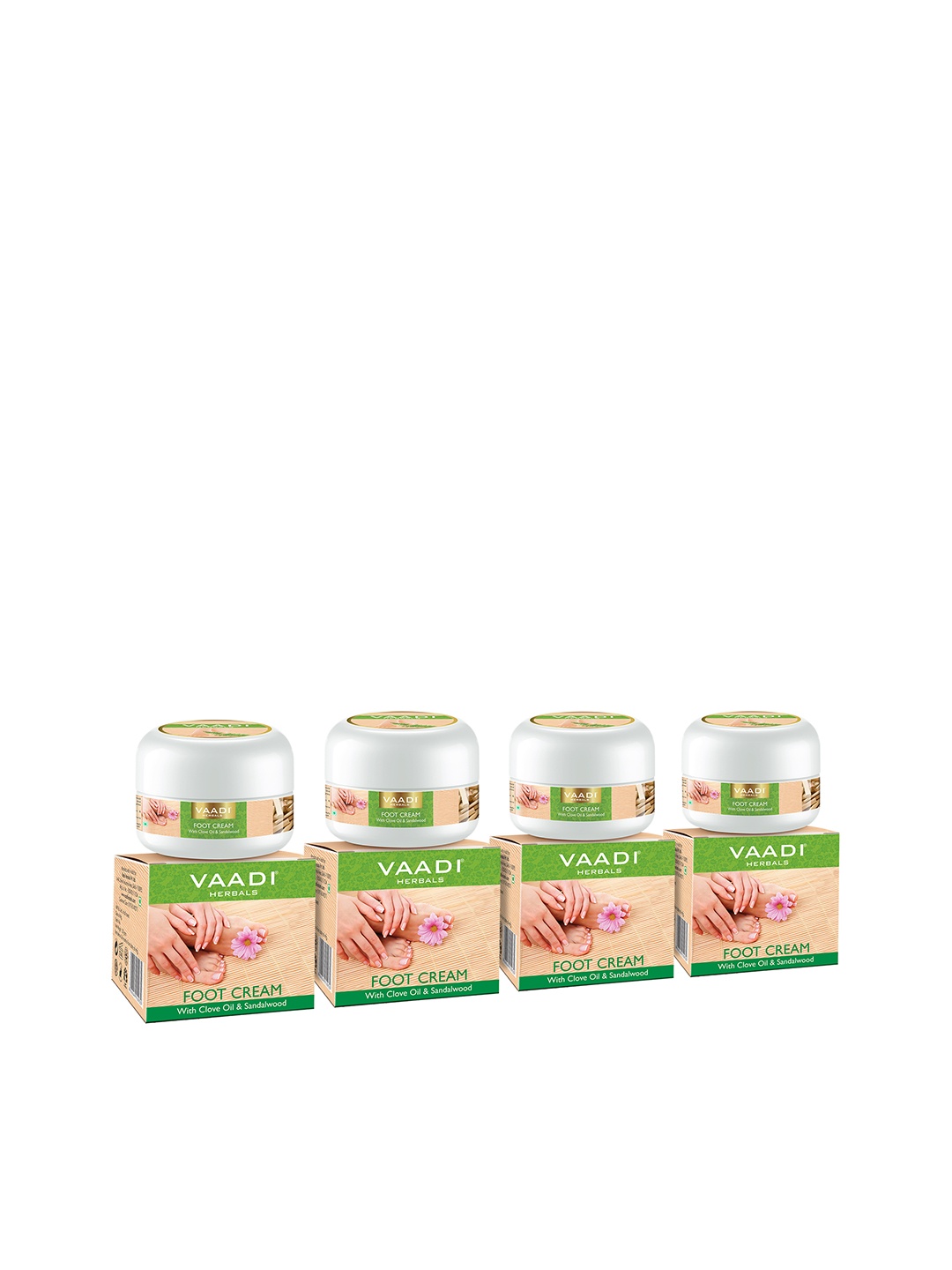 

Vaadi Herbals Unisex Pack Of 4 Clove & Sandal Oil Foot Cream, Beige