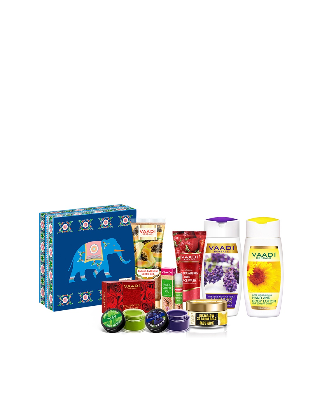 

Vaadi Herbals Royal Elephant Luxurious Beauty Herbal Gift Set, Blue